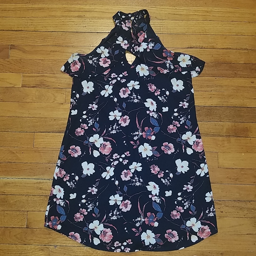 Maurices black floral print dress; Size: S